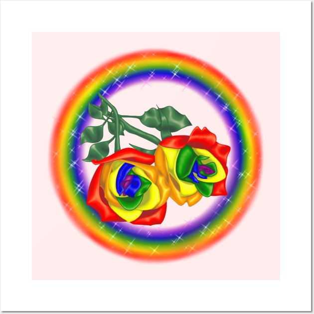 Gay pride roses Wall Art by HauntedIndigo